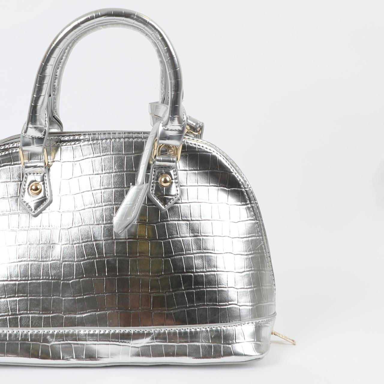 silver croc bag