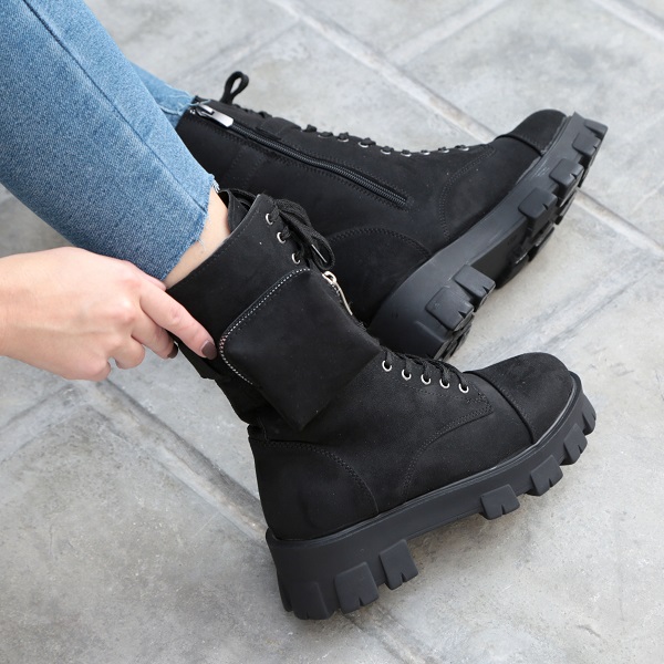 removable pouch combat boot