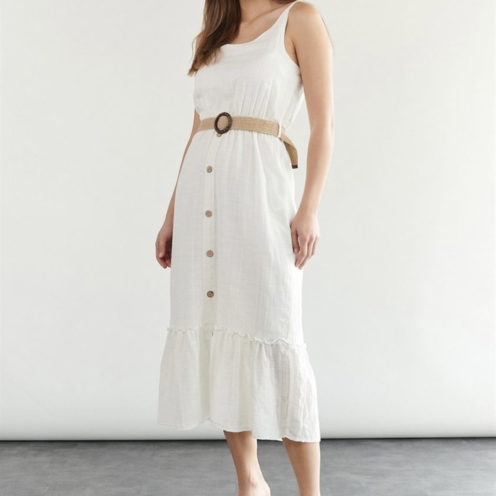 belt white dress