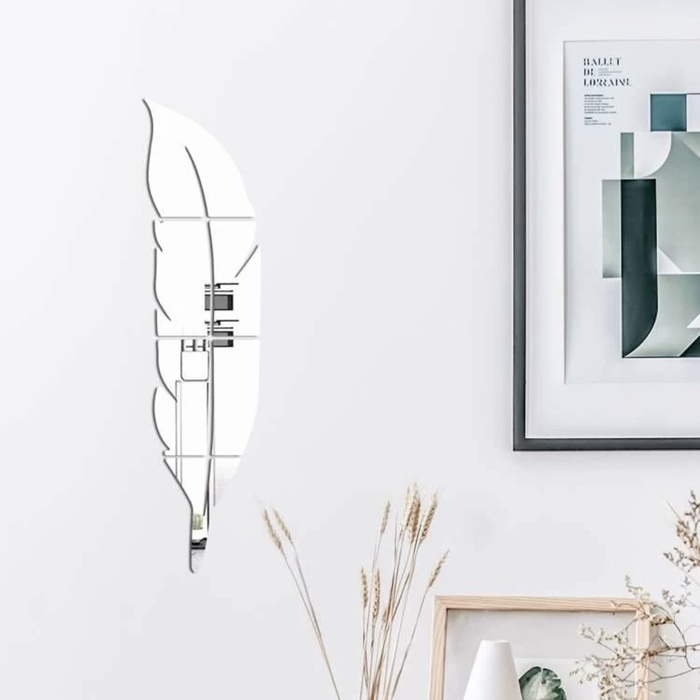 FEATHER MIRROR SURFACE WALL STICKER