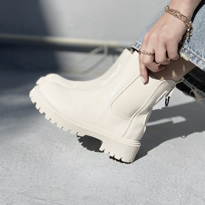 LEATHER WINTER BOOTS WITHOUT LACES SmileFashionJO