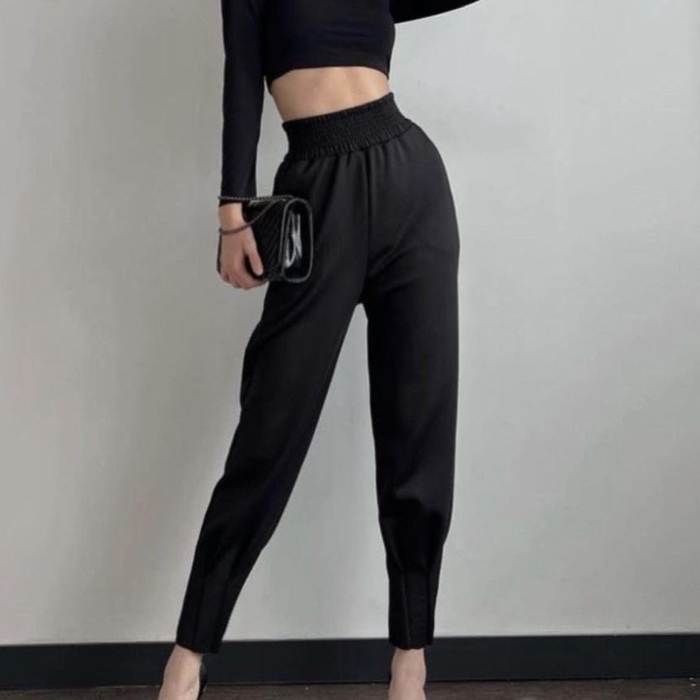 Sweet Curve Pants High Waist Wide Leg Casual
